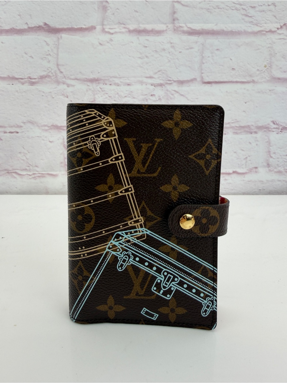 Louis Vuitton 2014 Christmas Monogram Canvas Trunk Print Snap Agenda